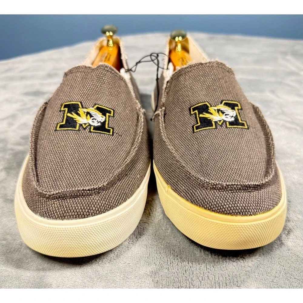 Missouri Tigers Mizzou Loafer Mens 43 Slip On Sneaker Brown Canvas